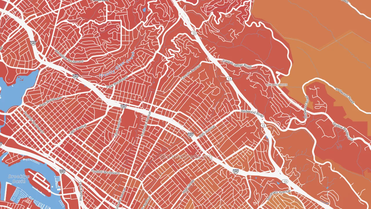 Upper Dimond, Oakland, CA Map of Murder Rates