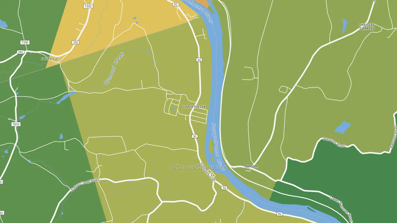 Upper Exeter, PA Map of Murder Rates