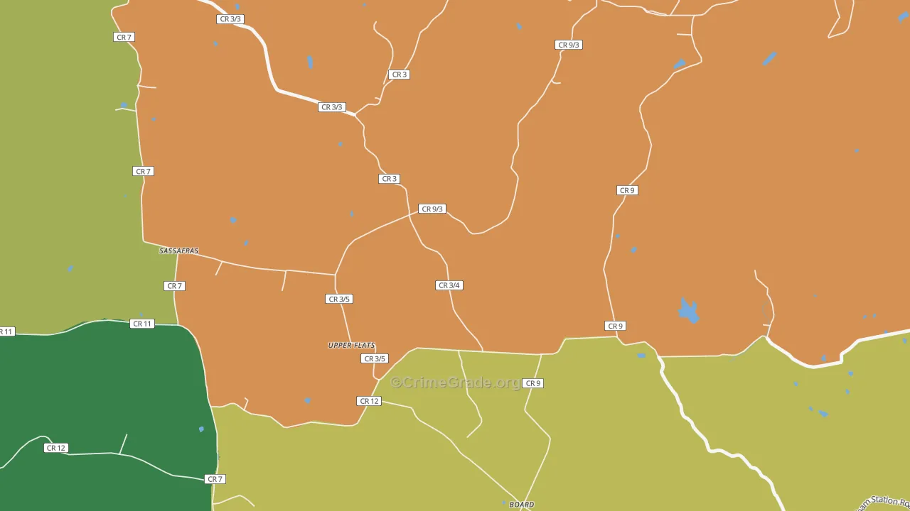 Upper Flats, WV Map of Murder Rates