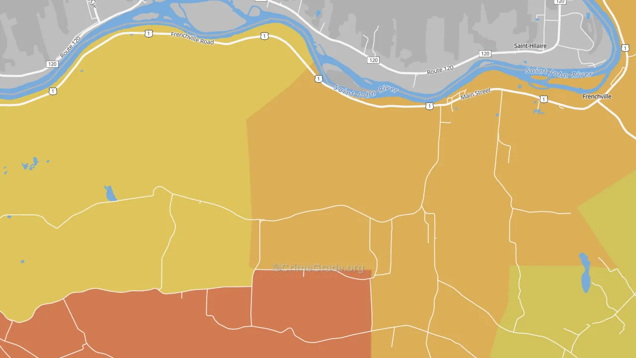 Upper Frenchville, ME Map of Murder Rates