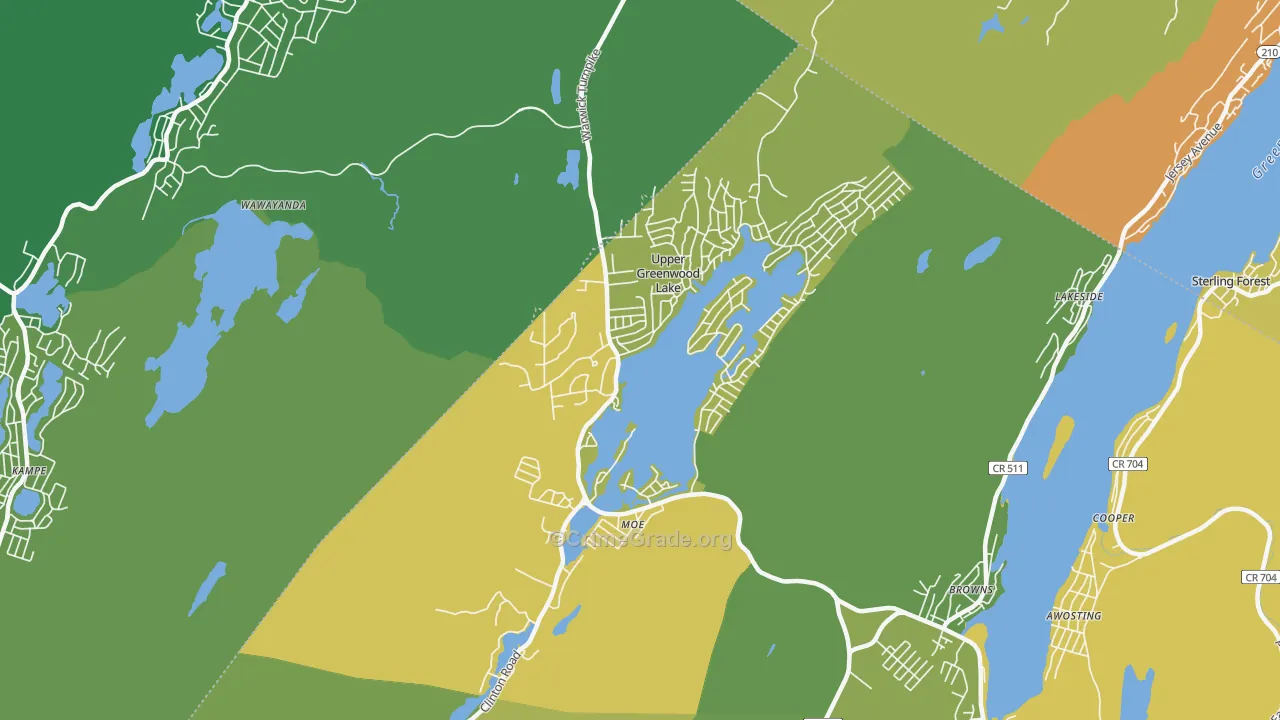 Upper Greenwood Lake, NJ Map of Murder Rates
