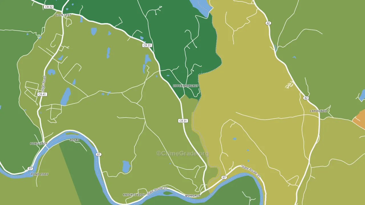 Upper Mongaup, NY Map of Murder Rates