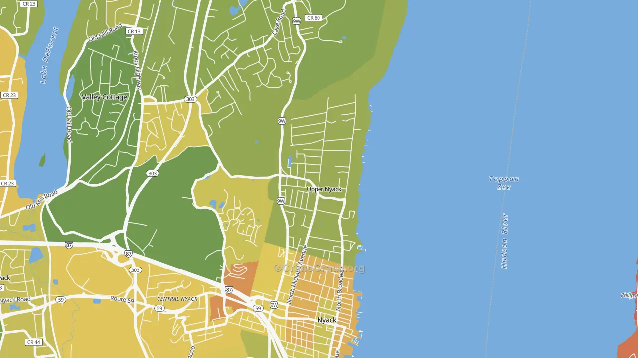 Upper Nyack, NY Map of Murder Rates