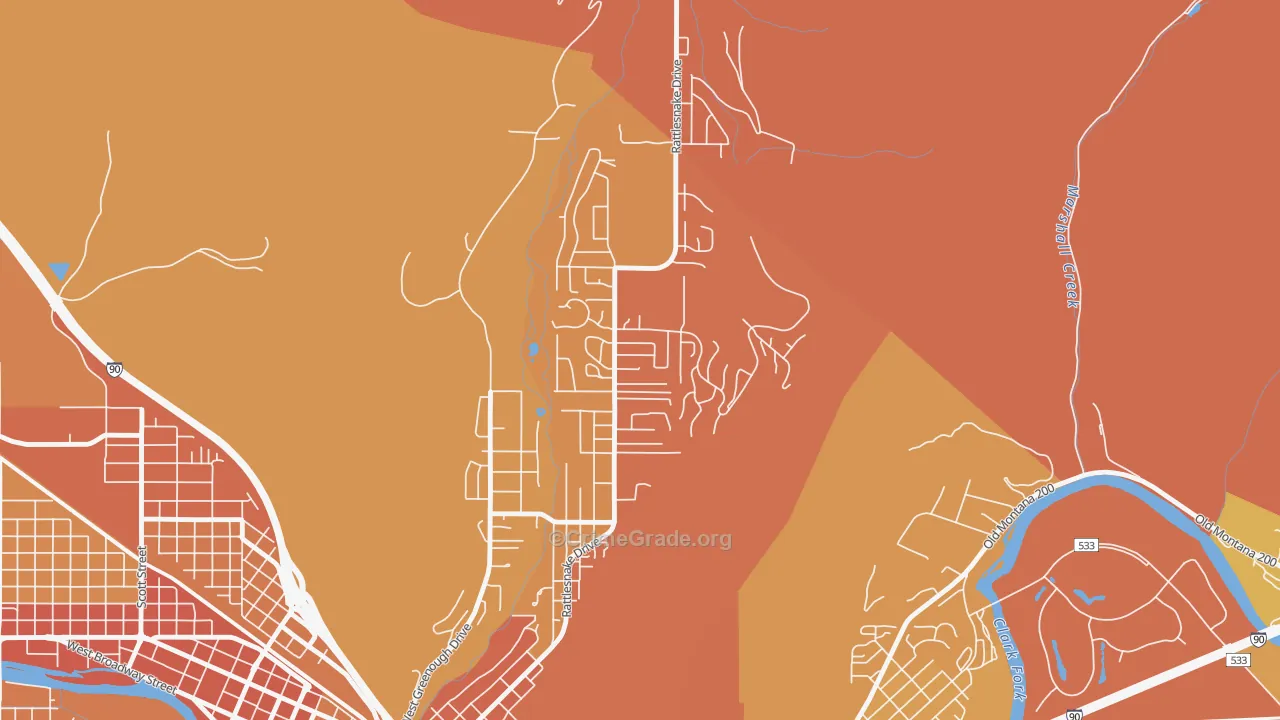 Upper Rattlesnake, Missoula, MT Map of Murder Rates