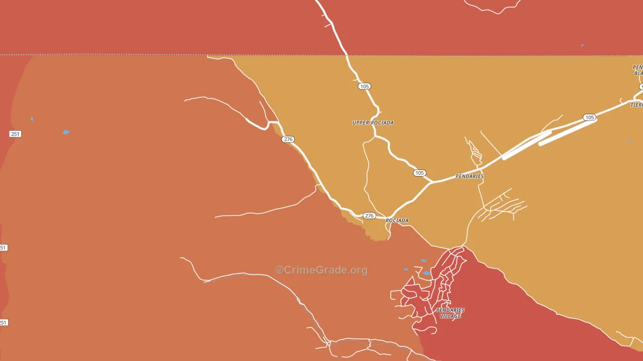 Upper Rociada, NM Map of Murder Rates