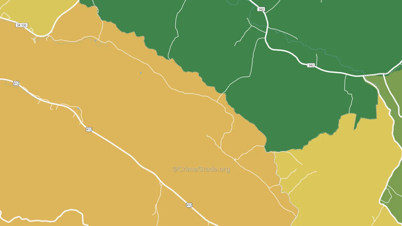 Upper Sinking, TN Map of Murder Rates