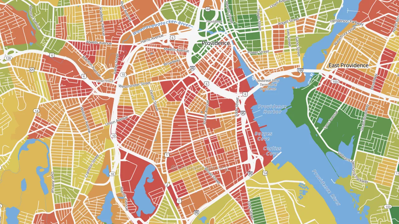 Upper South Providence, Providence, RI Map of Murder Rates
