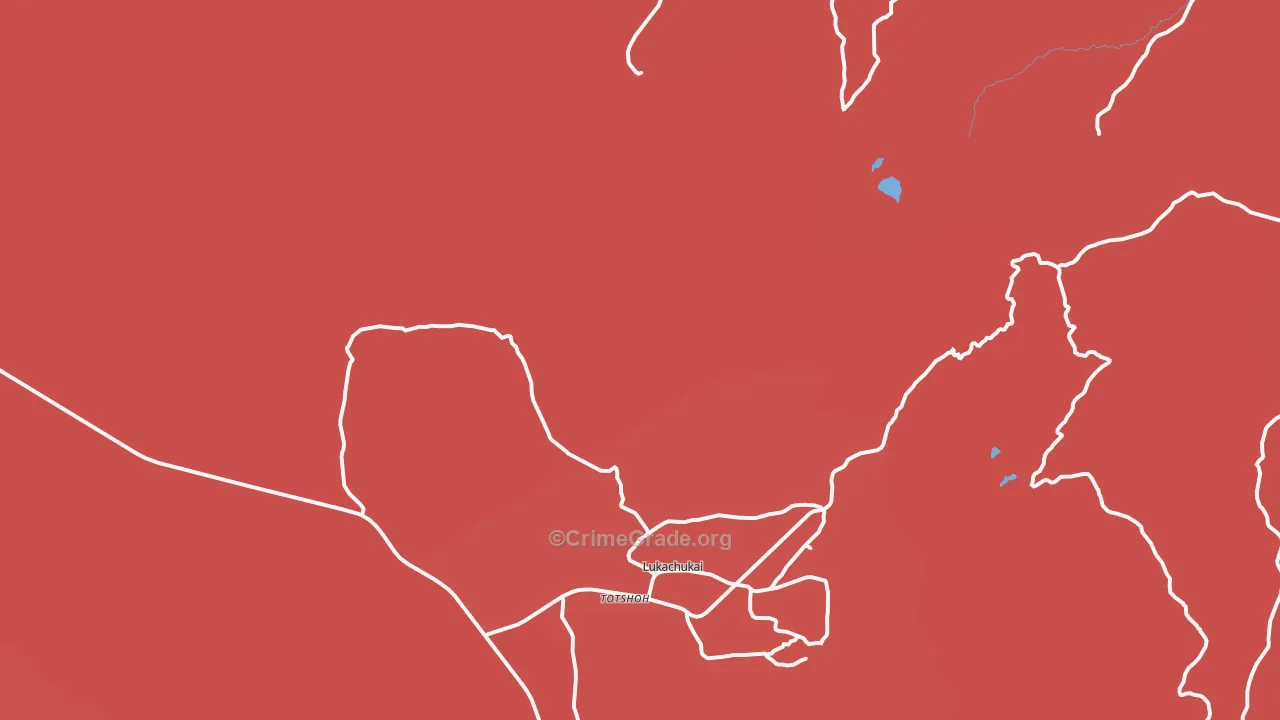 Upper Wheatfields, AZ Map of Murder Rates