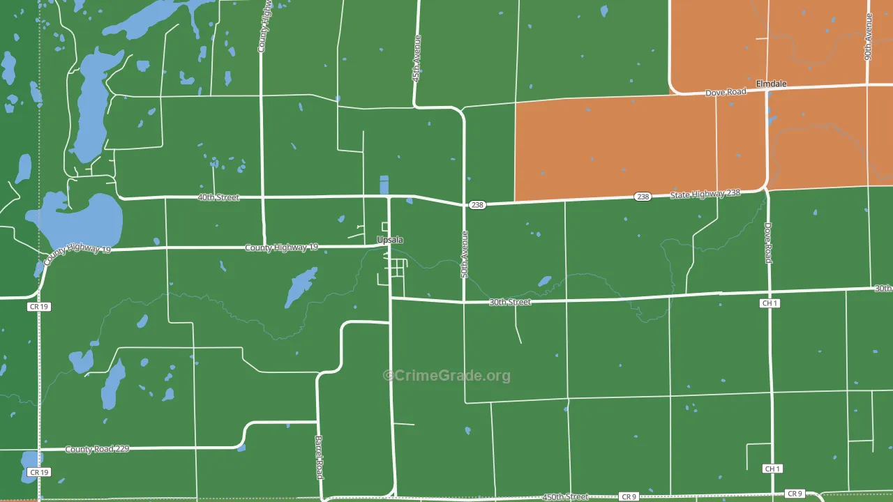Upsala, MN Map of Murder Rates