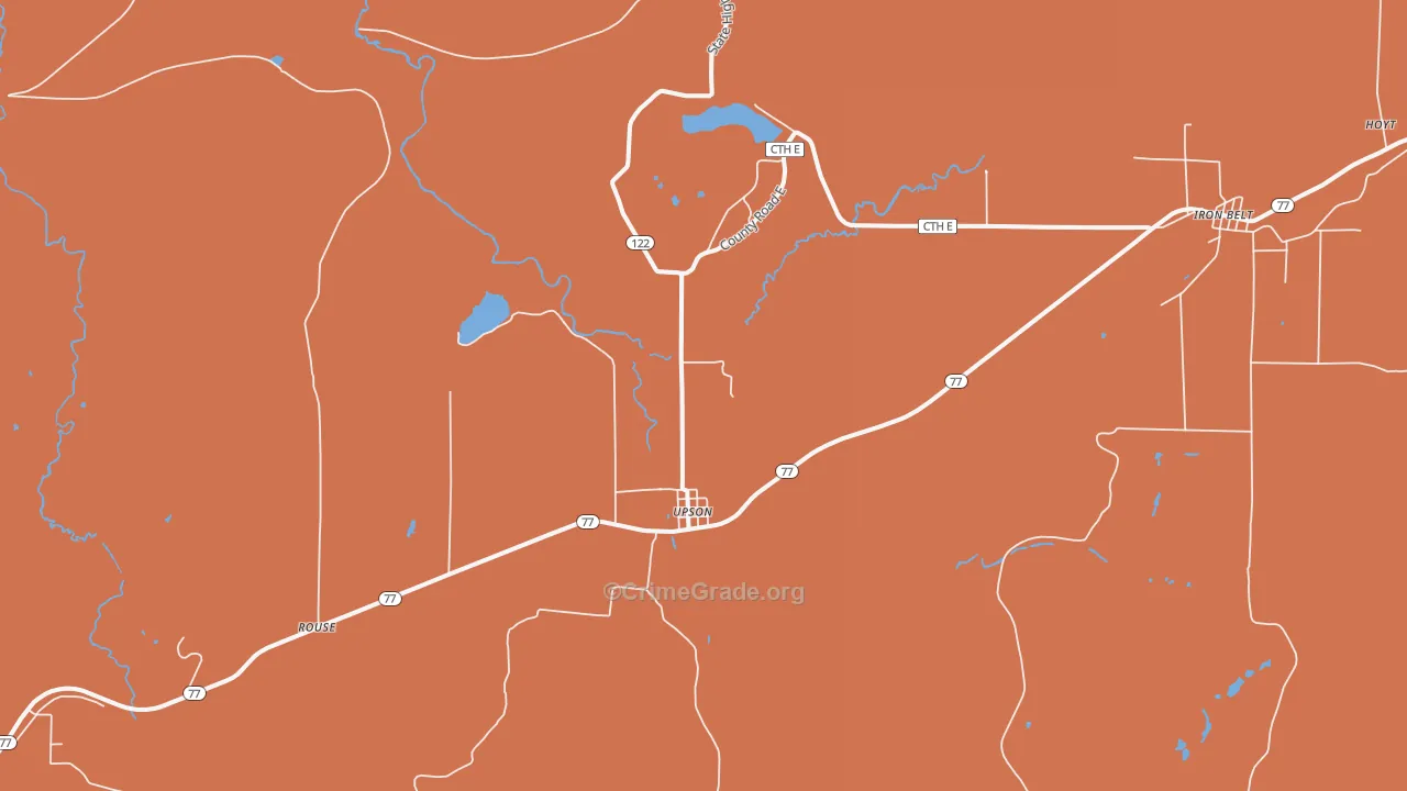 Upson, WI Map of Murder Rates