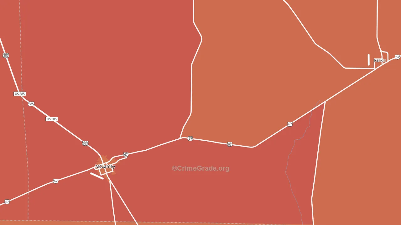 Upton County, TX Map of Murder Rates