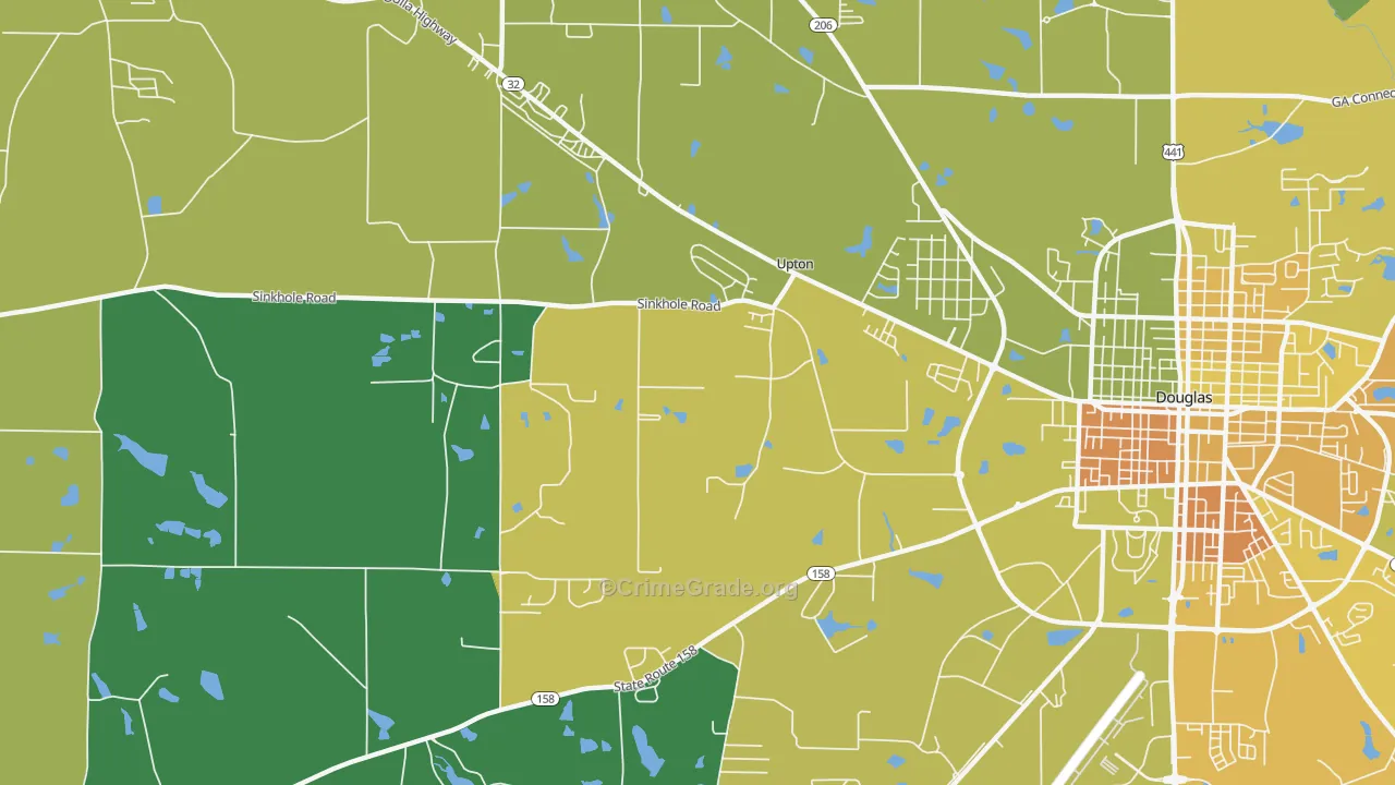 Upton, GA Map of Murder Rates
