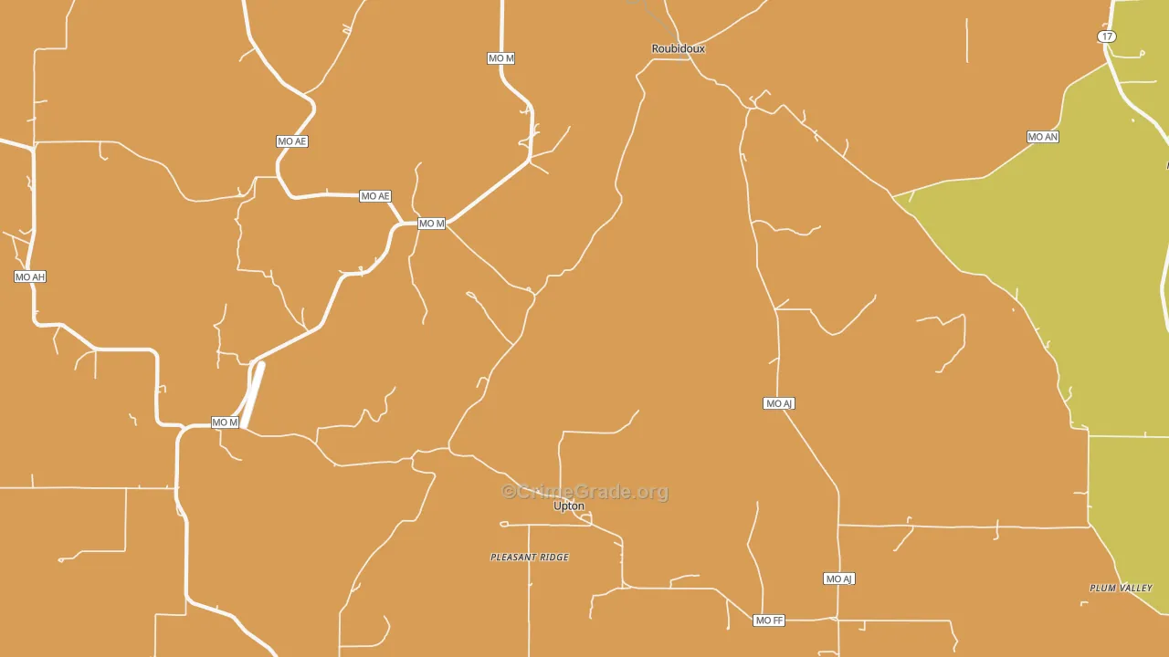 Upton, MO Map of Murder Rates