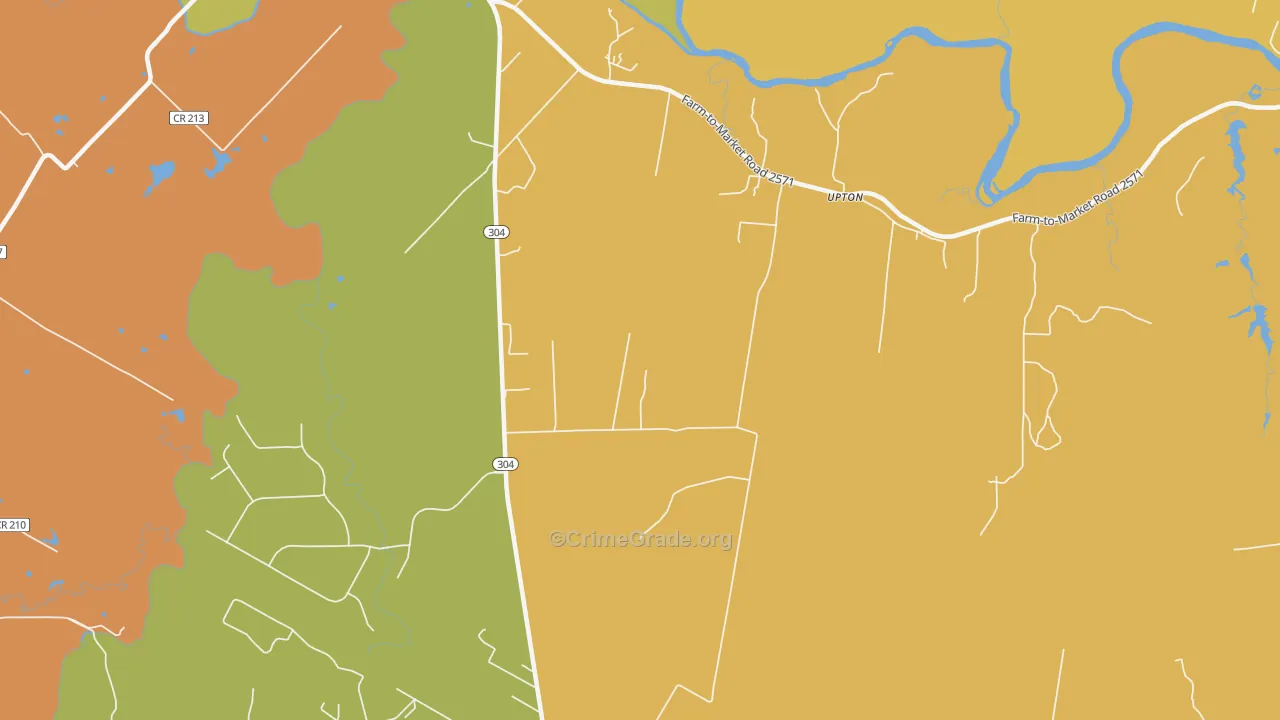 Upton, TX Map of Murder Rates
