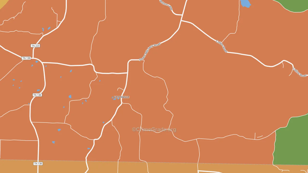 Uptonville, TN Map of Murder Rates