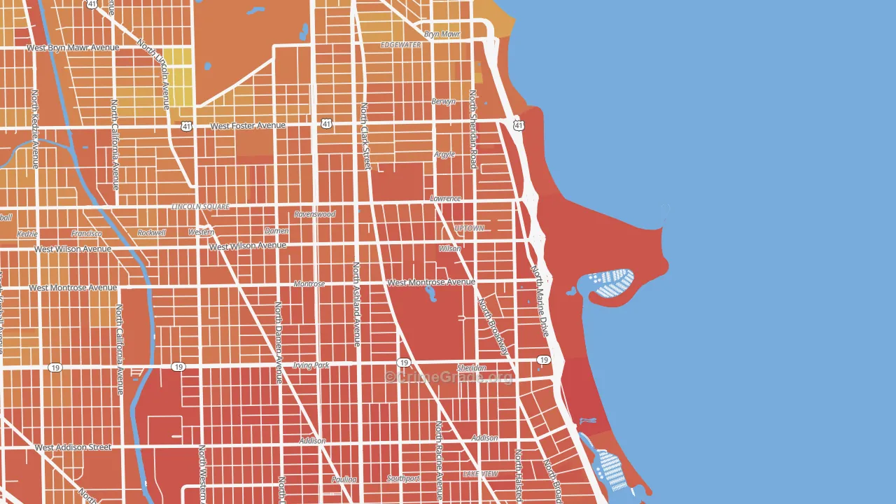 Uptown, Chicago, IL Map of Murder Rates