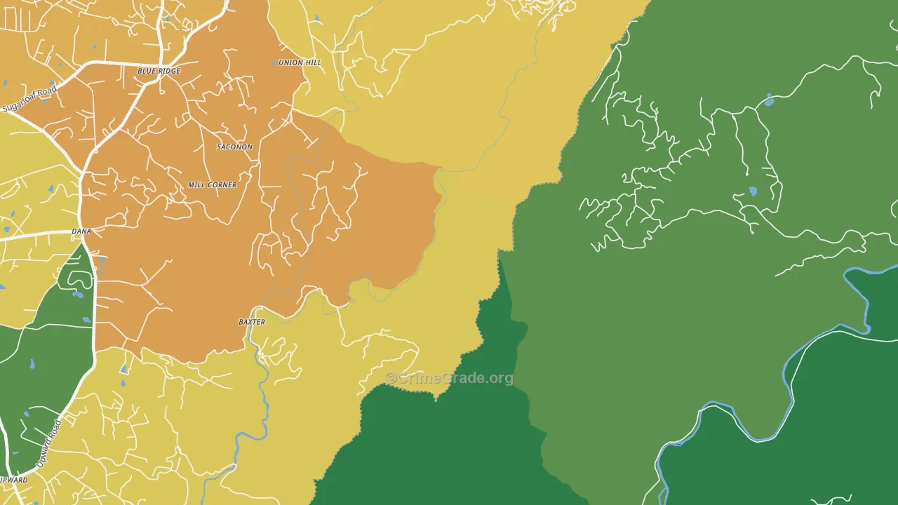 Upward, NC Map of Murder Rates