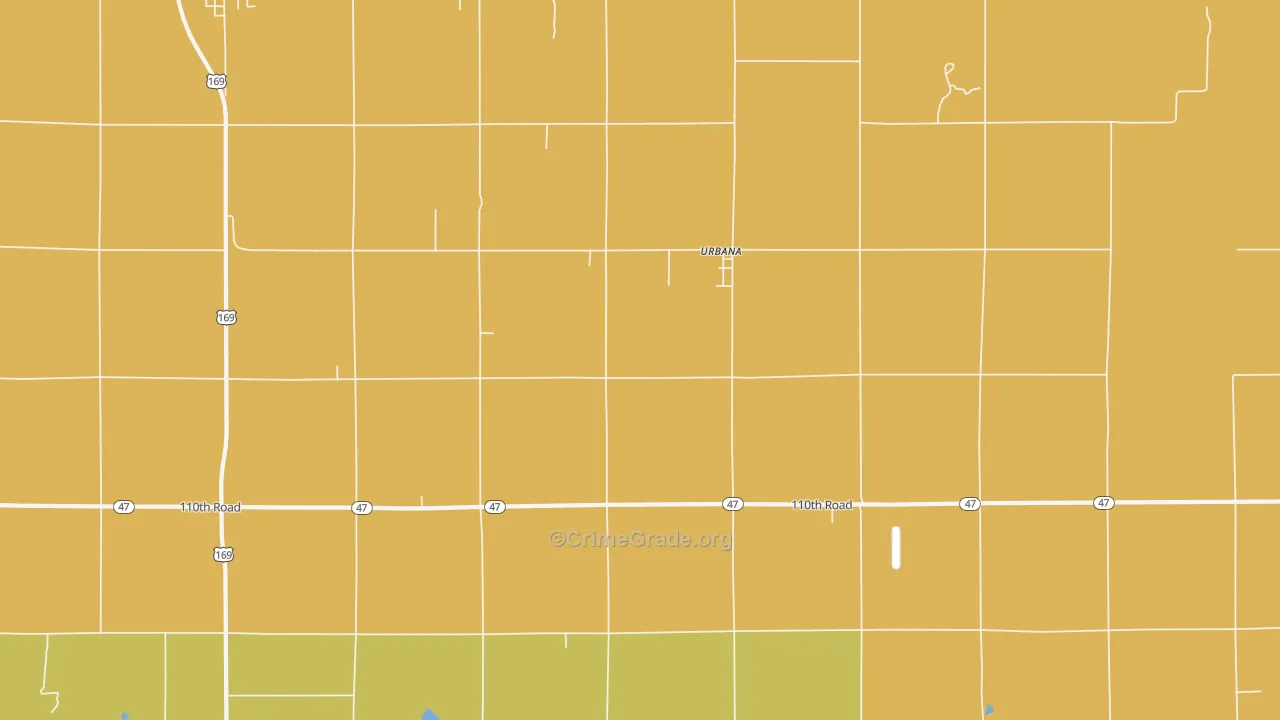 Urbana, KS Map of Murder Rates