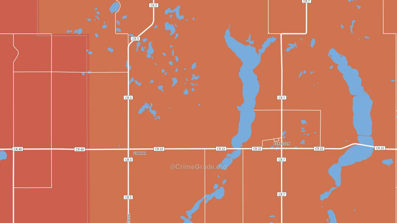 Urbana, ND Map of Murder Rates