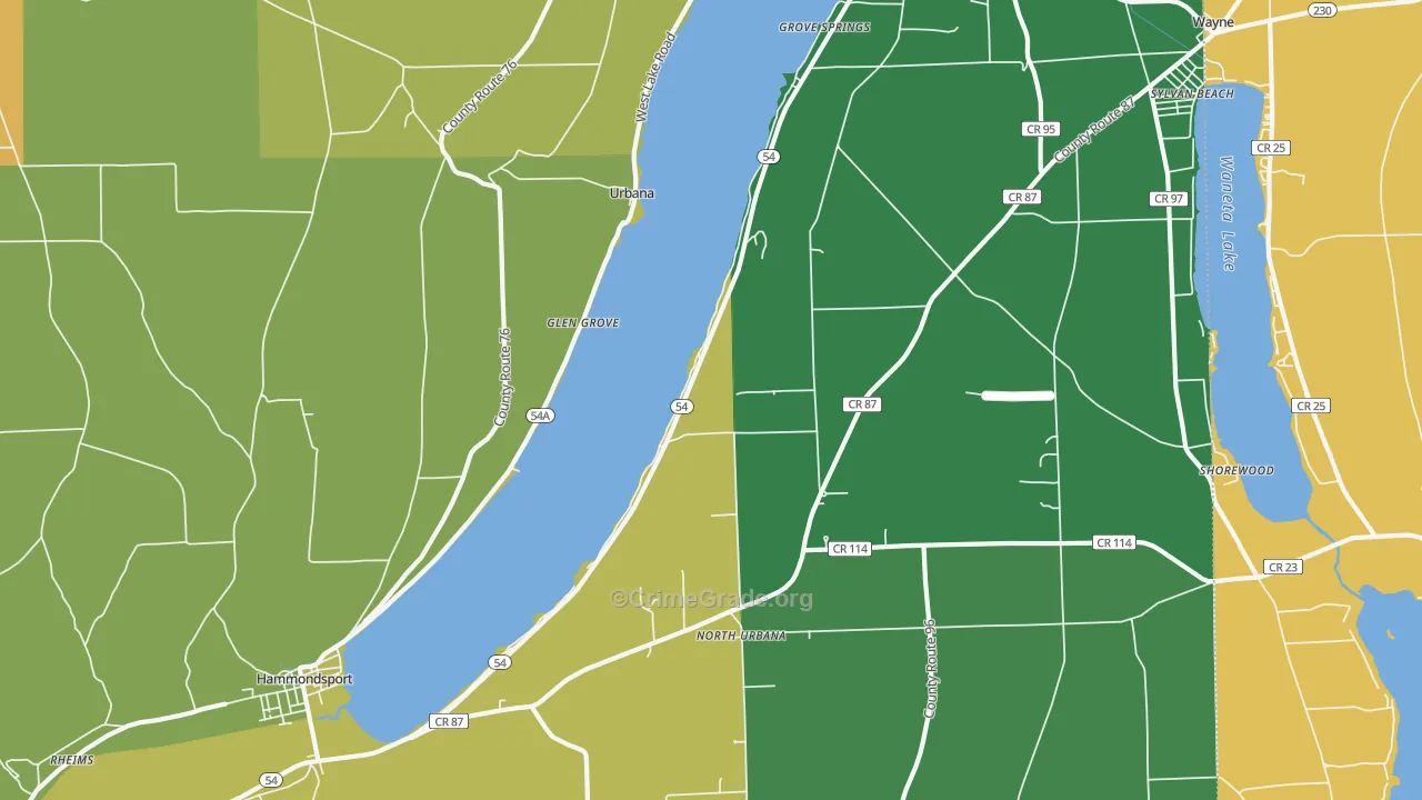 Urbana, NY Map of Murder Rates