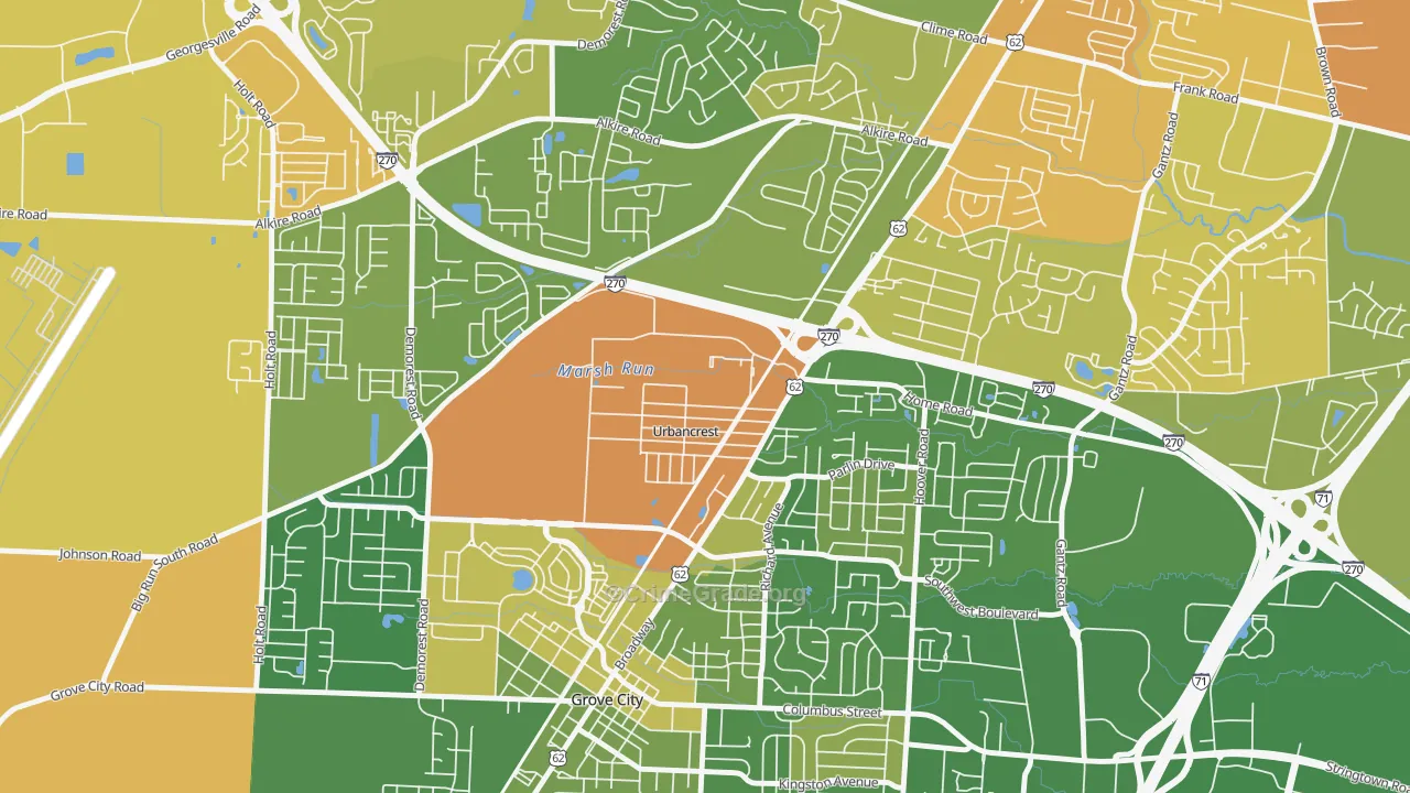 Urbancrest, OH Map of Murder Rates