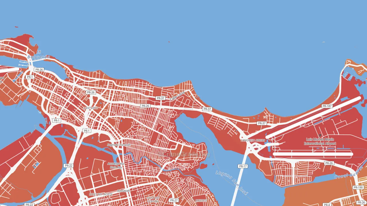 Urbanizacion Atlantic View, San Juan, PR Map of Murder Rates
