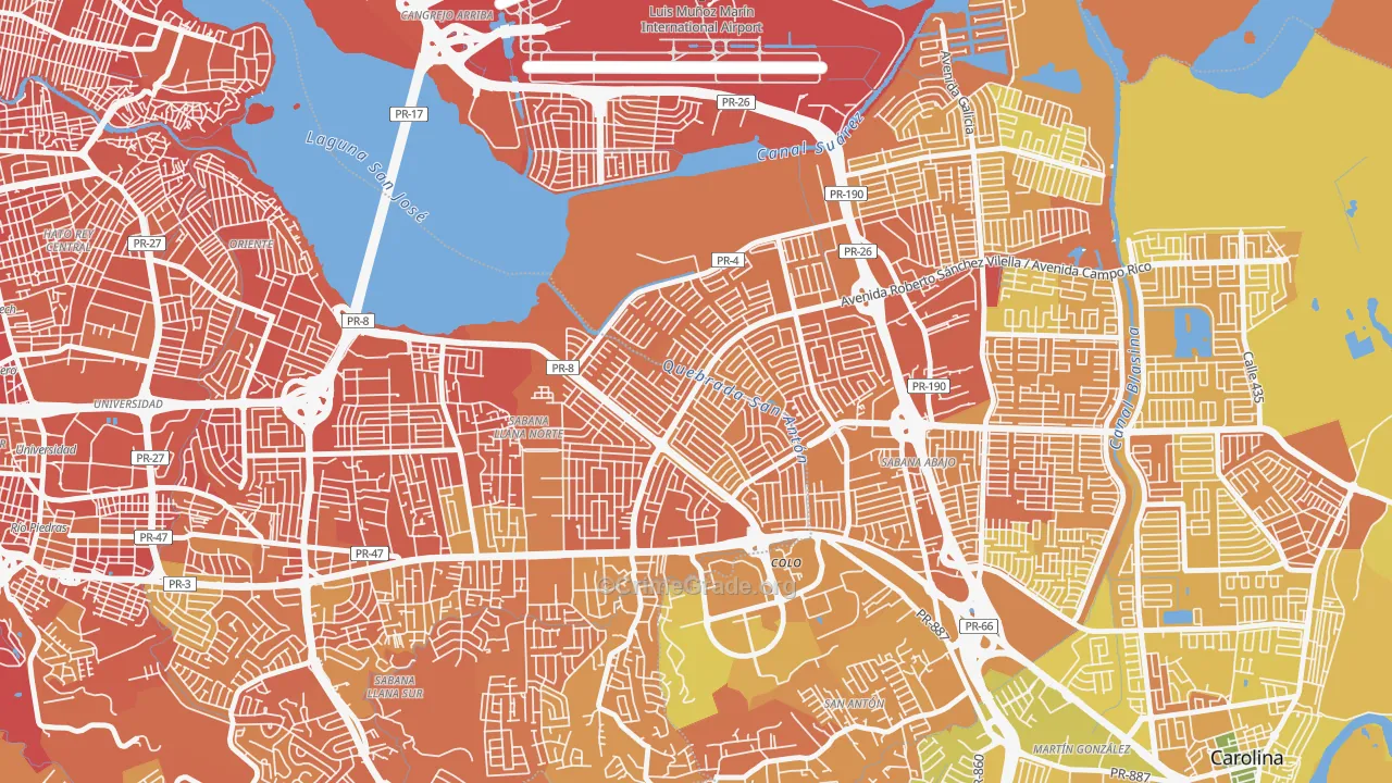 Urbanizacion Country Club, San Juan, PR Map of Murder Rates