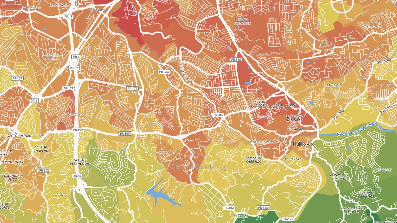 Urbanizacion Fairview, San Juan, PR Map of Murder Rates