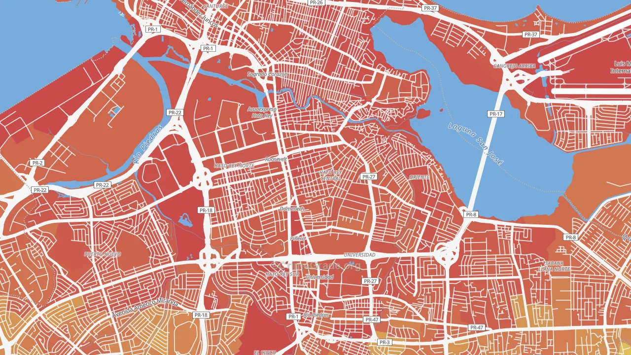 Urbanizacion Floral Park, San Juan, PR Map of Murder Rates