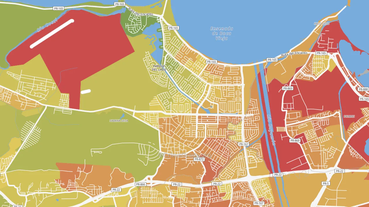 Urbanizacion Levittown Lakes, Toa Baja, PR Map of Murder Rates