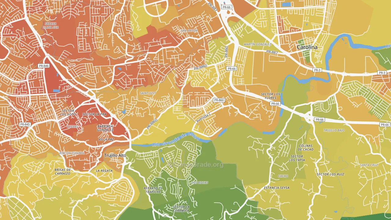 Urbanizacion Metropolis, Carolina, PR Map of Murder Rates