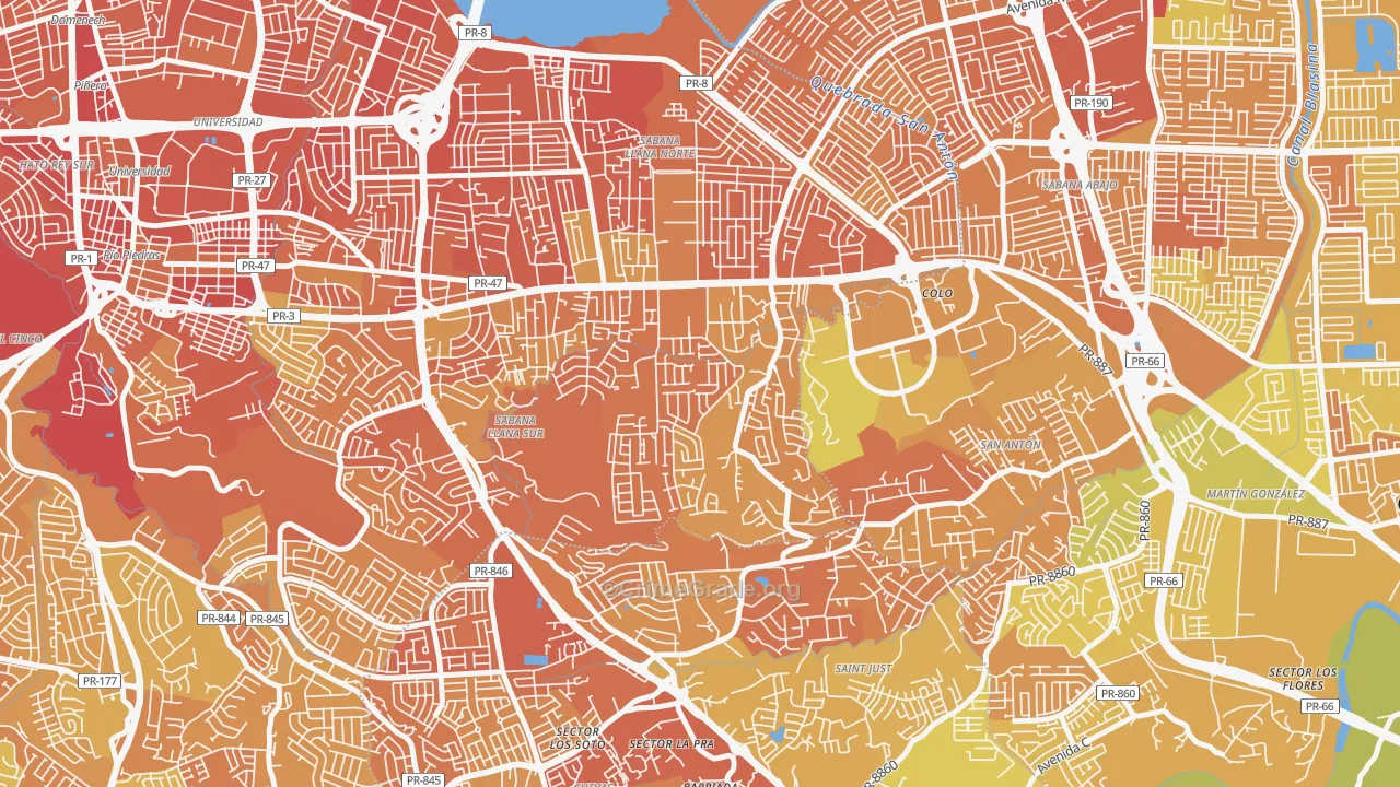 Urbanizacion Monte Carlo-San Juan, San Juan, PR Map of Murder Rates