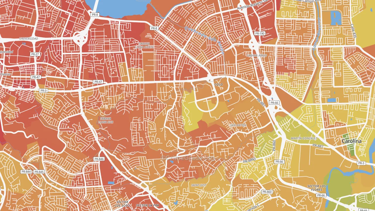 Urbanizacion San Martin, San Juan, PR Map of Murder Rates