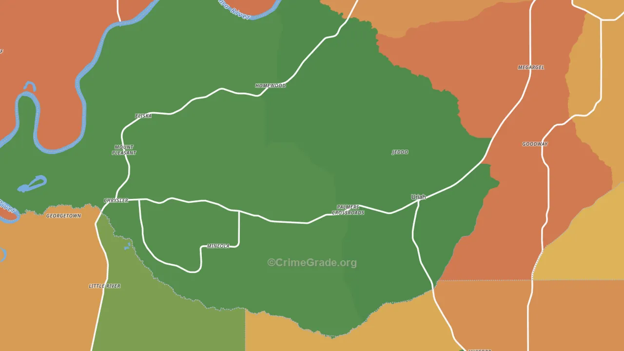 Uriah, AL Map of Murder Rates