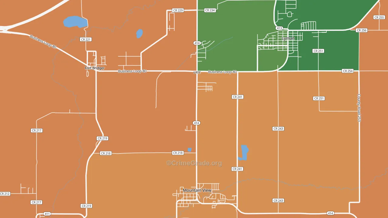 Urie, WY Map of Murder Rates