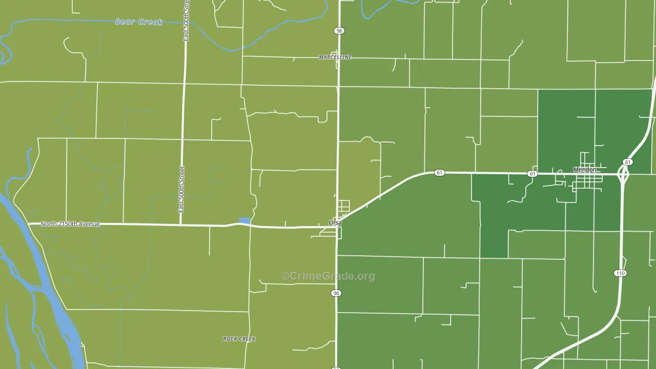 Ursa, IL Map of Murder Rates