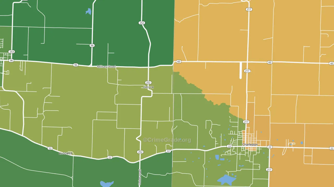 Ursula, AR Map of Murder Rates