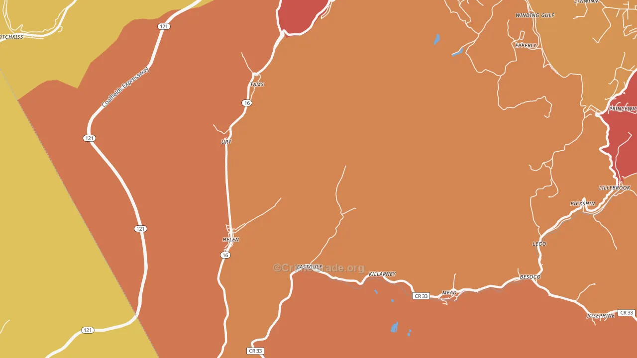 Ury, WV Map of Murder Rates