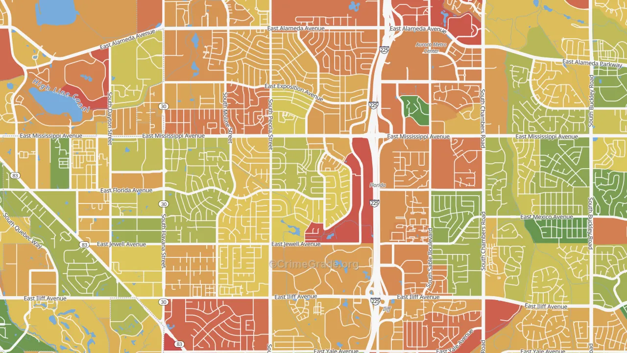 Utah Park, Aurora, CO Map of Murder Rates
