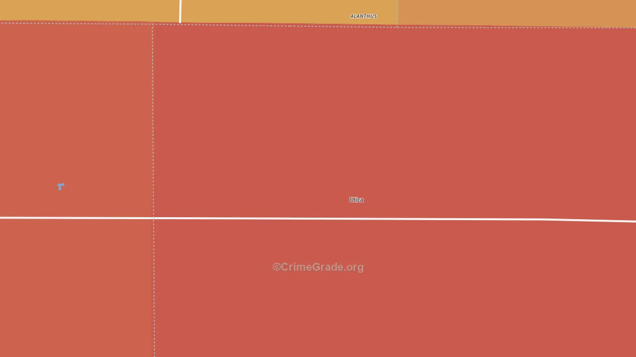 Utica, KS Map of Murder Rates