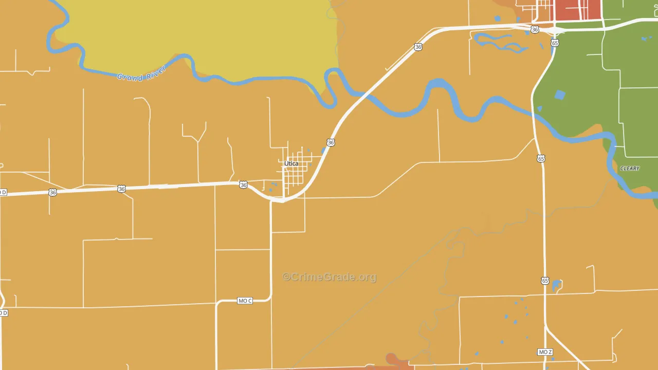 Utica, MO Map of Murder Rates