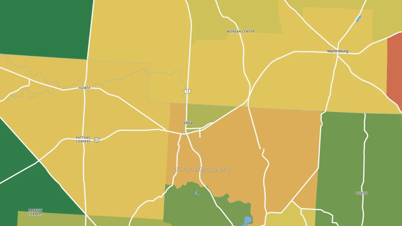 Utica, OH Map of Murder Rates