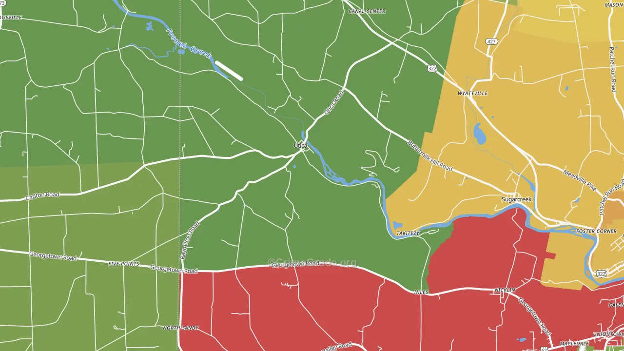 Utica, PA Map of Murder Rates