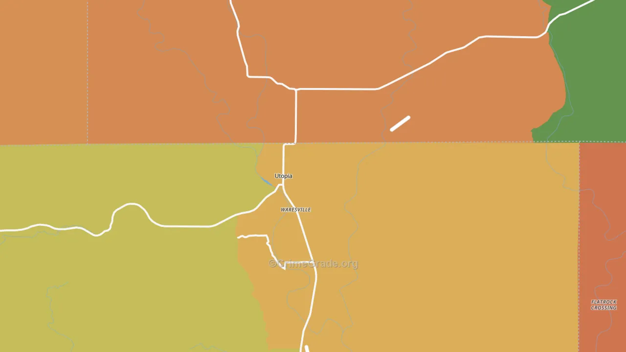 Utopia, TX Map of Murder Rates