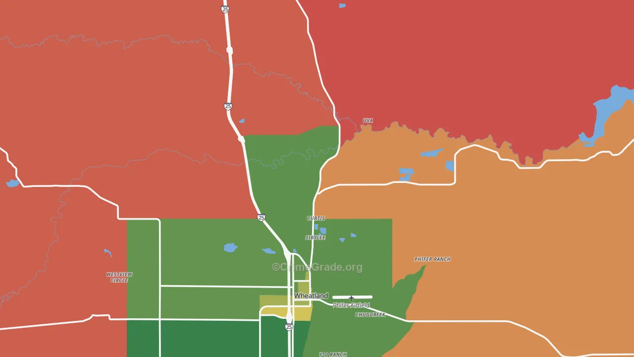 Uva, WY Map of Murder Rates