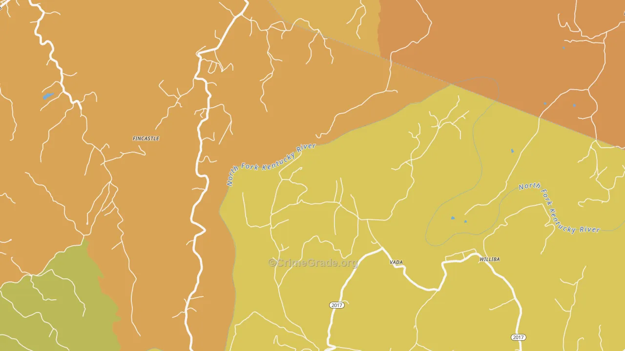 Vada, KY Map of Murder Rates
