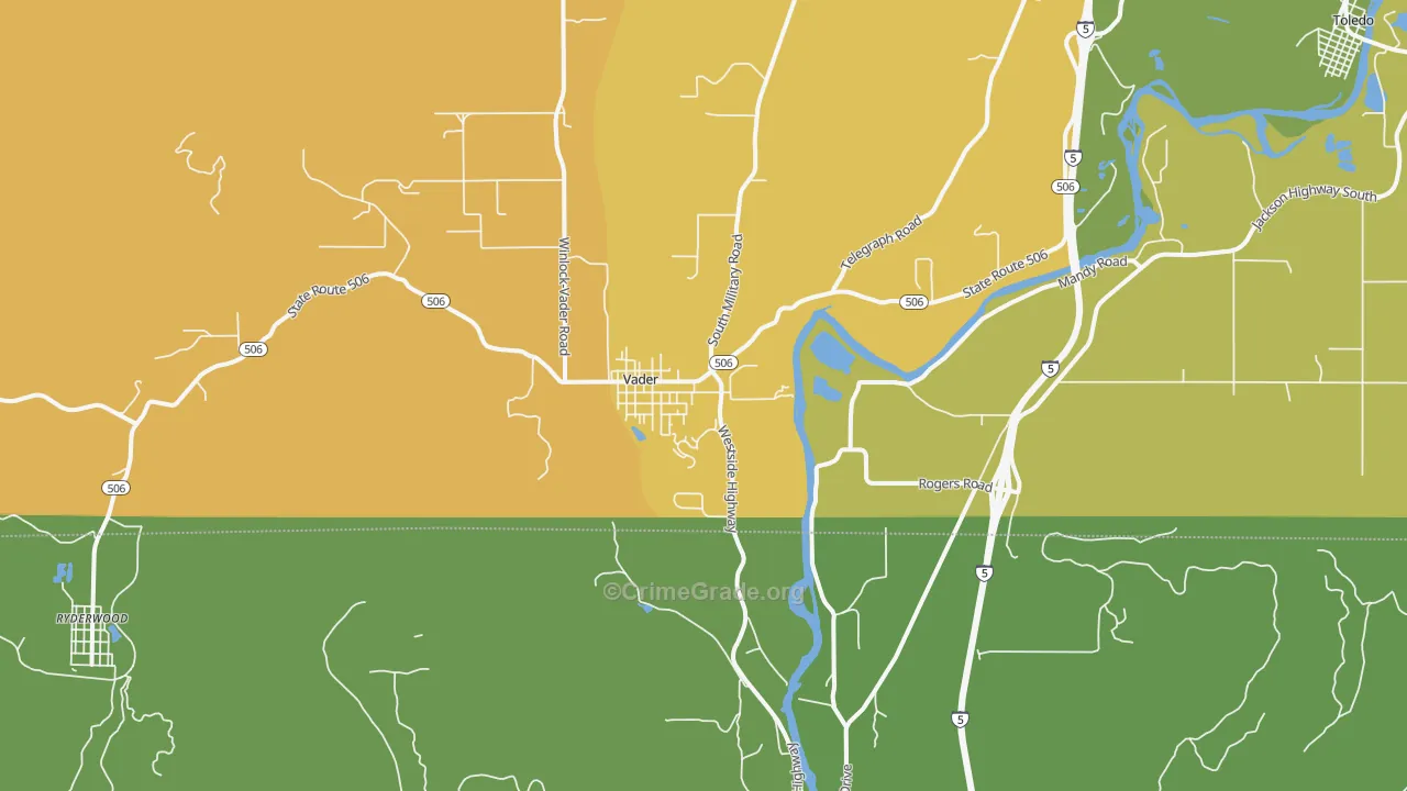 Vader, WA Map of Murder Rates