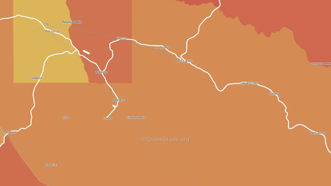 Vadito, NM Map of Murder Rates