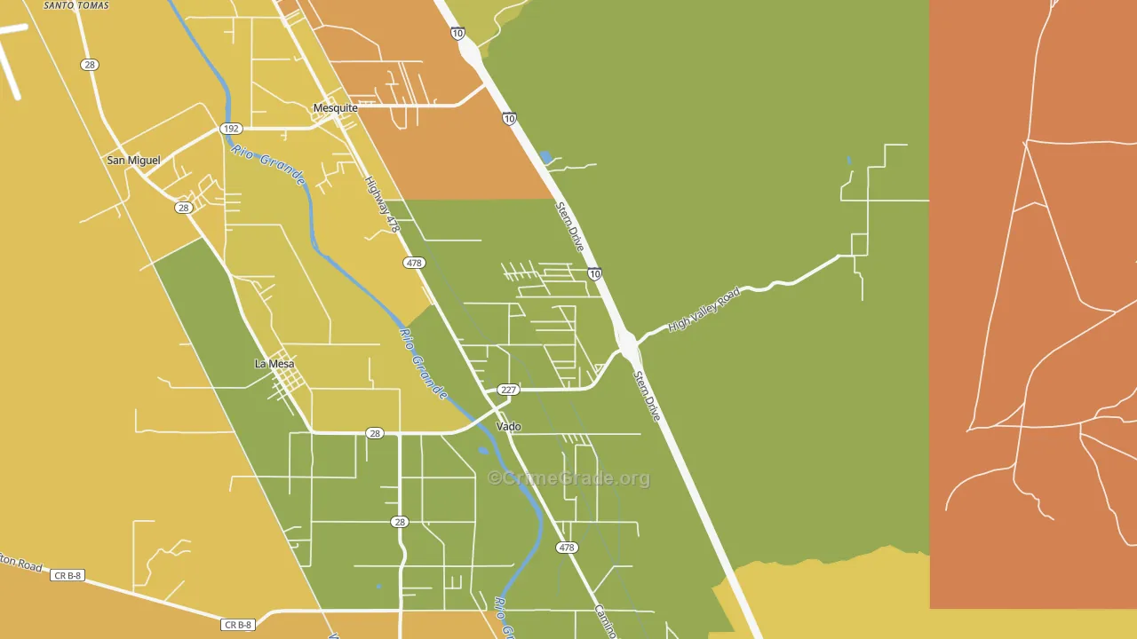 Vado, NM Map of Murder Rates