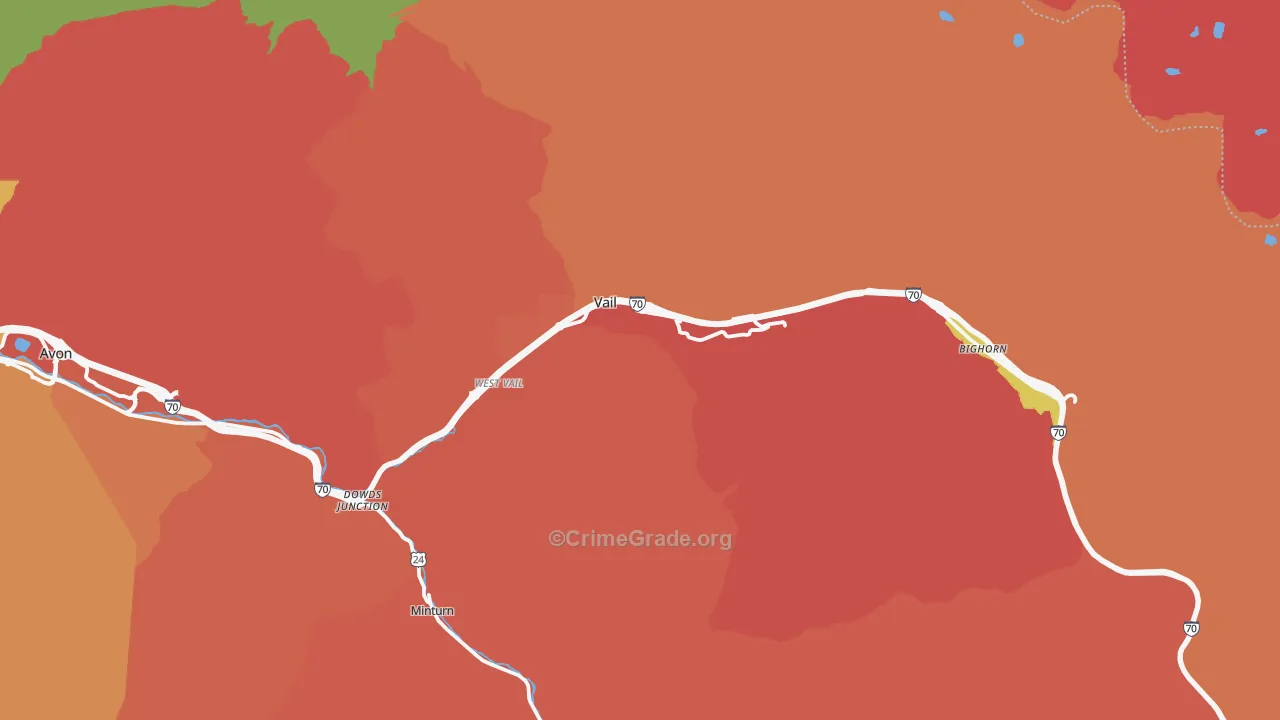 Vail, CO Map of Murder Rates